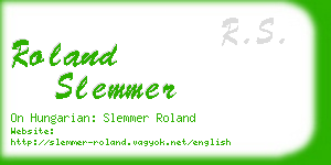 roland slemmer business card